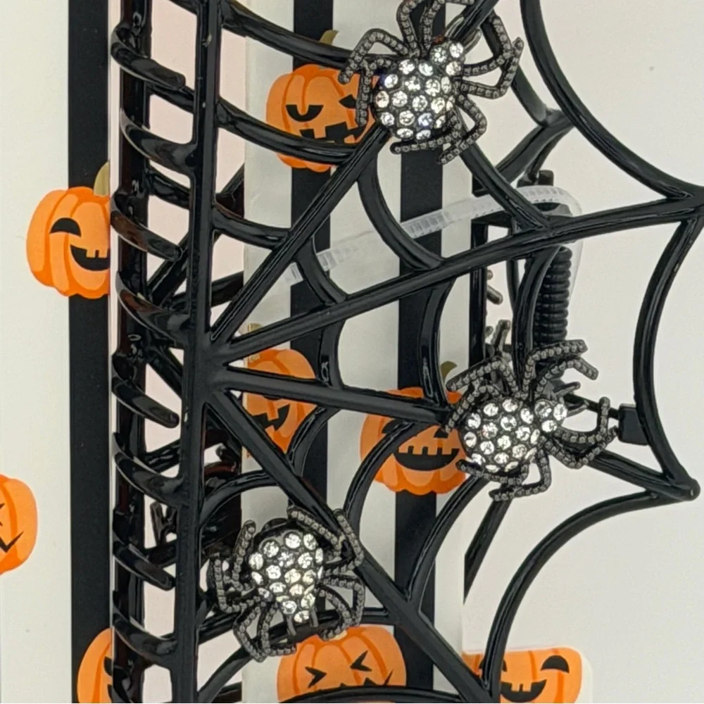 Piper K Halloween Goth Spider Web Claw Clips - Set of 2